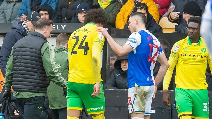 Jovon Makama leaves the field against Blackburn