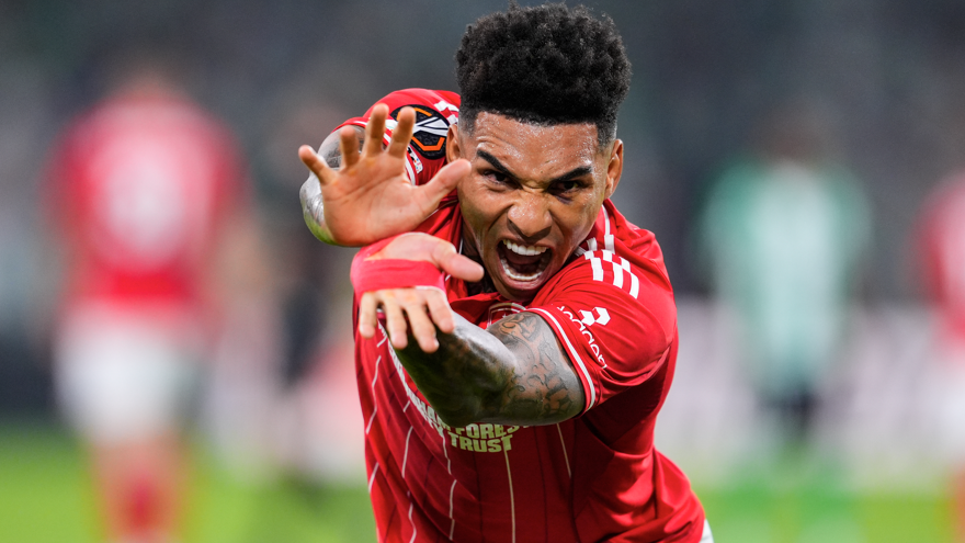 Igor Jesus celebrates scoring for Nottingham Forest against Real Betis