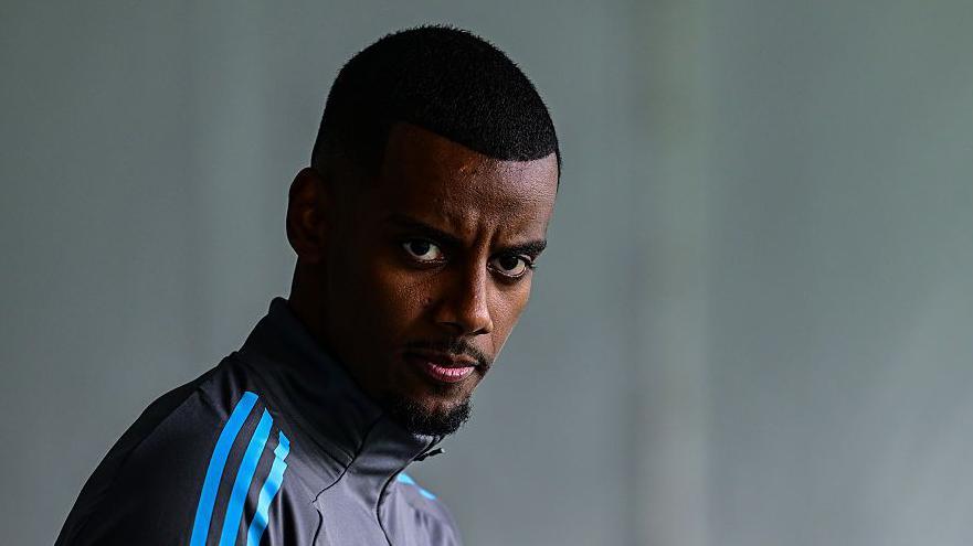 A picture of Alexander Isak during Newcastle pre-season training in July 