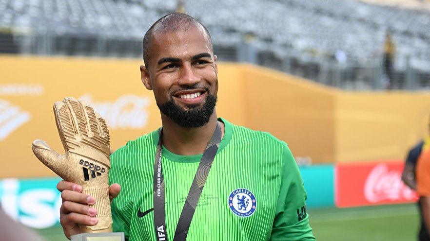 Robert Sanchez holds Club World Cup Golden Glove award