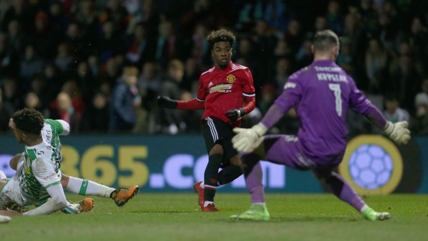 Angel Gomes in action for Manchester United