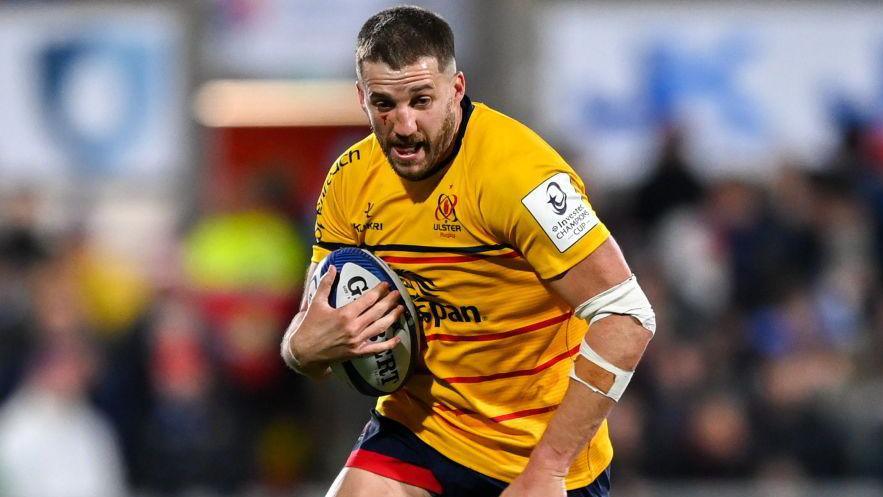 Stuart McCloskey carries the ball for Ulster