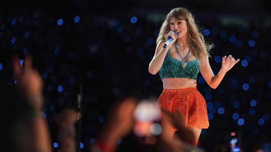 Singer Taylor Swift performs on stage at her recent tour