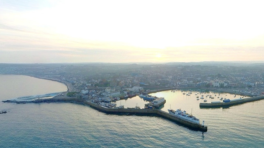 Aerial view of Penzance harbour