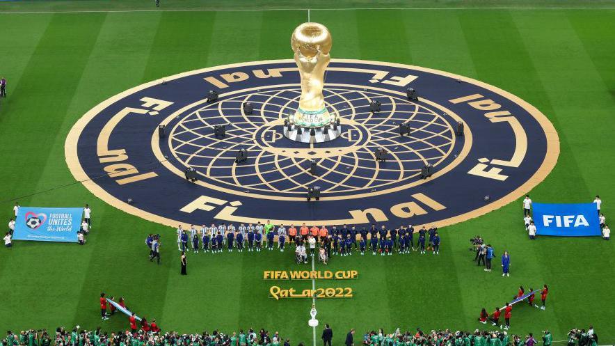 A general view prior to the Fifa World Cup Qatar 2022 Final match between Argentina and France at Lusail Stadium