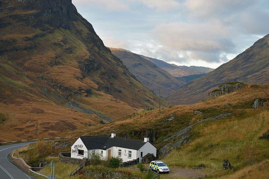 Police at Allt-na-Reigh in October 2012