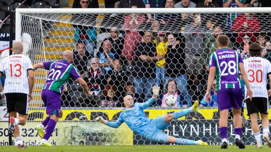 Dunfermline Athletic's Chris Kane scores a penalty