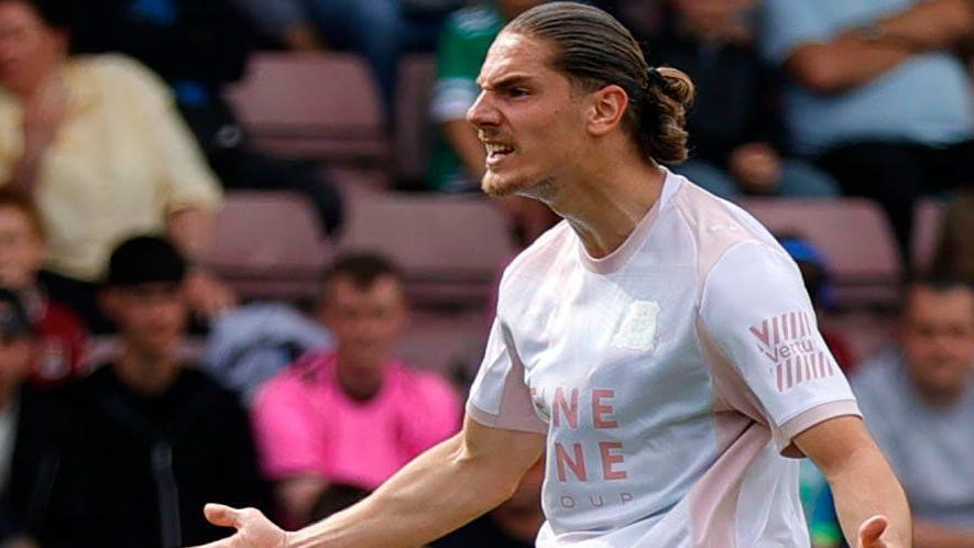 Lorent Tolaj celebrates a goal