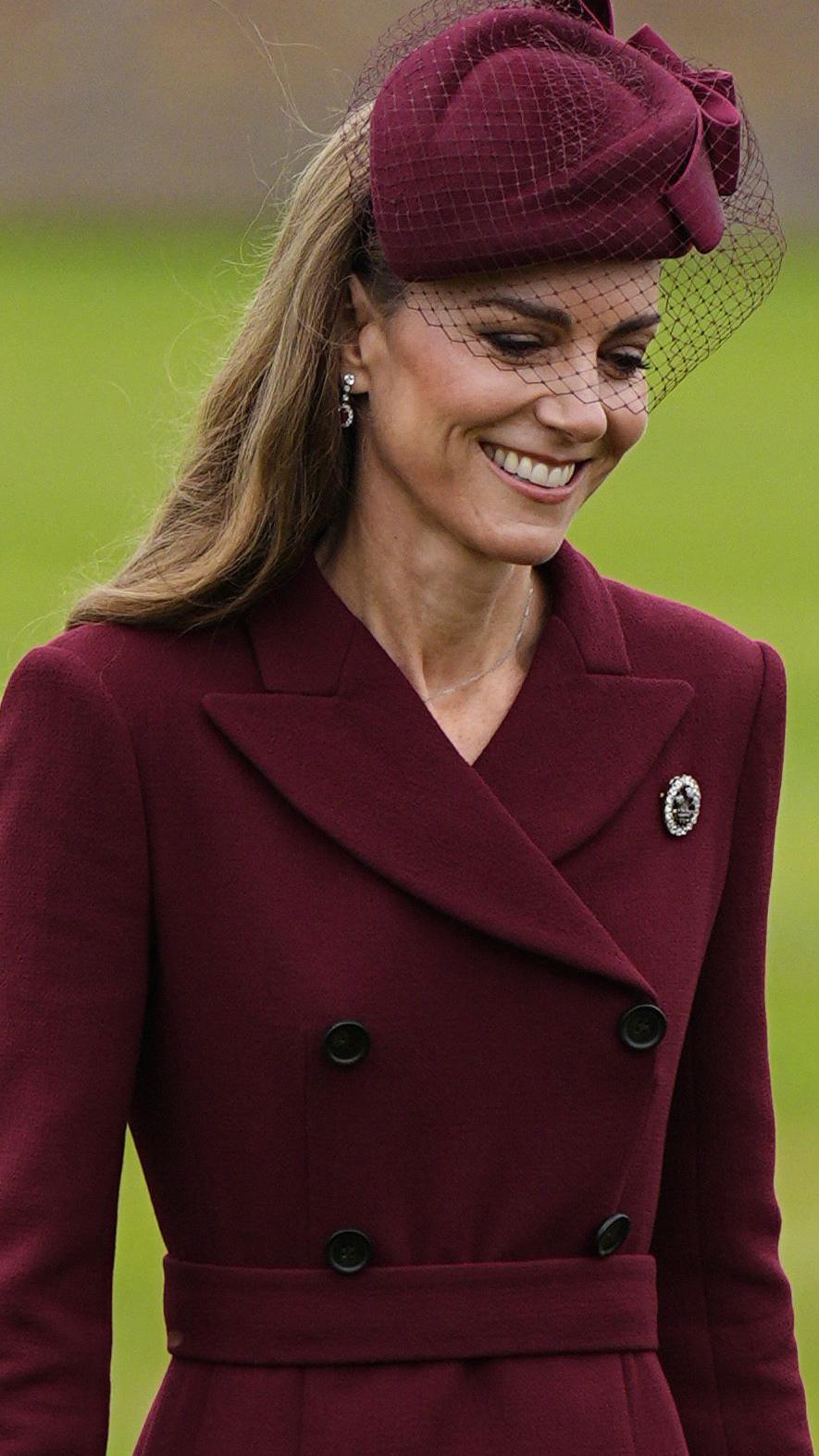 Catherine, Princess of Wales, smiles as she greets their guests on the Windsor Estate, in Windsor