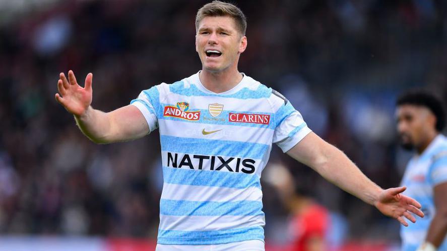 Owen Farrell playing for Racing