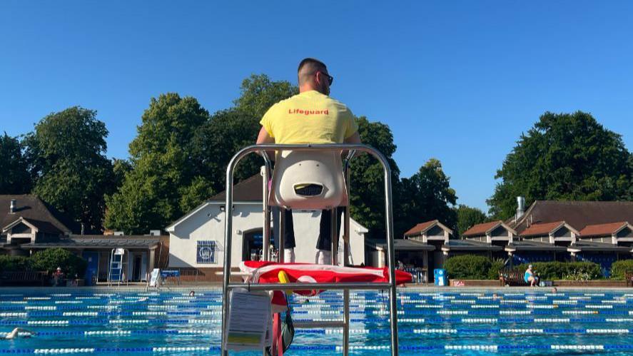 Lifeguard at Guildford Lido 