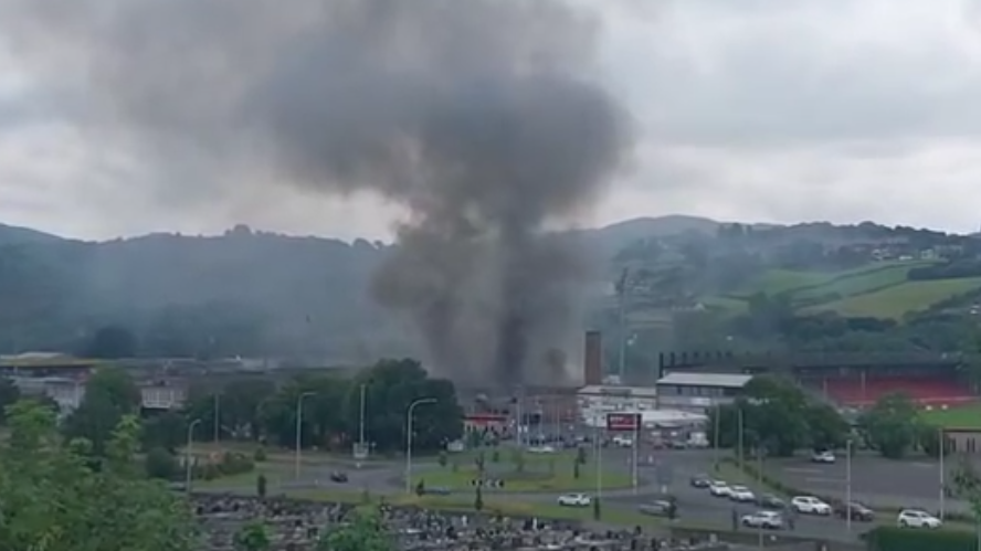 Black smoke above Greenbank in Newry