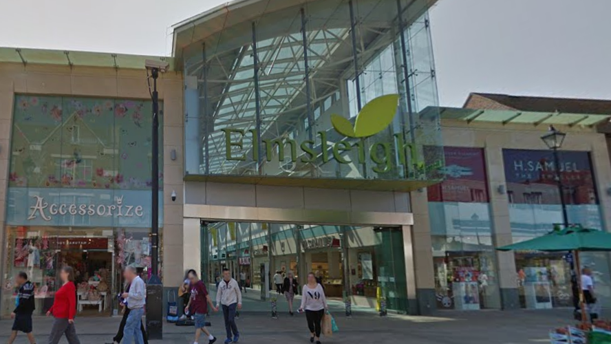 An outside general view of the Elmsleigh Shopping Centre entrance