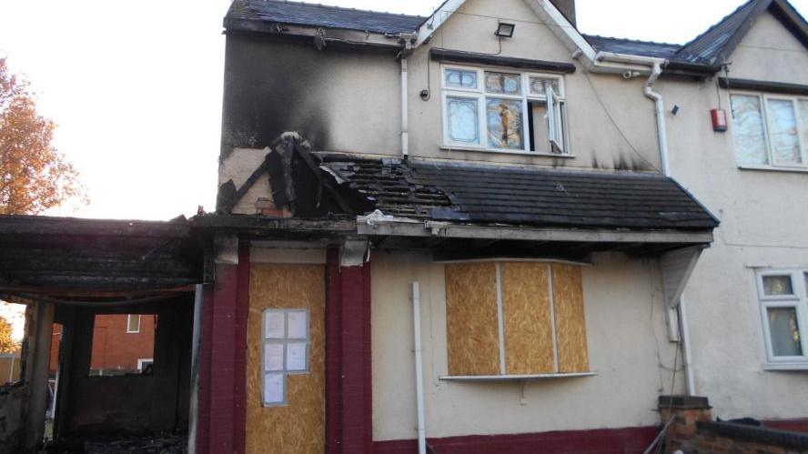 Fire damaged house