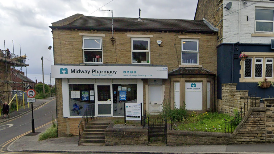 An exterior shot of The Midway Pharmacy in Pudsey, Leeds, 