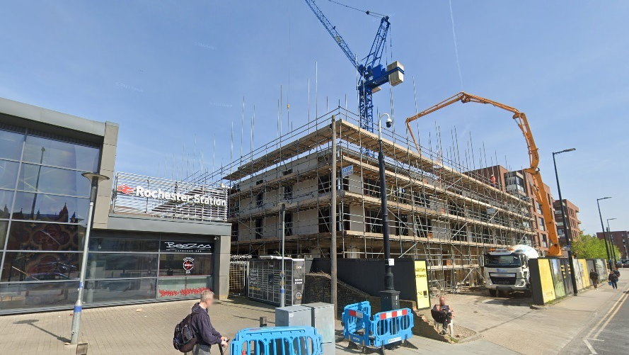 The entrance to Rochester station next door to the Pullman House development