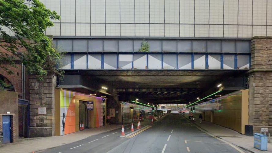 Neville Street in Leeds, by the railway bridge by Dark Arches