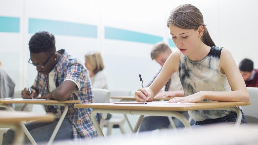 Students sitting an exam