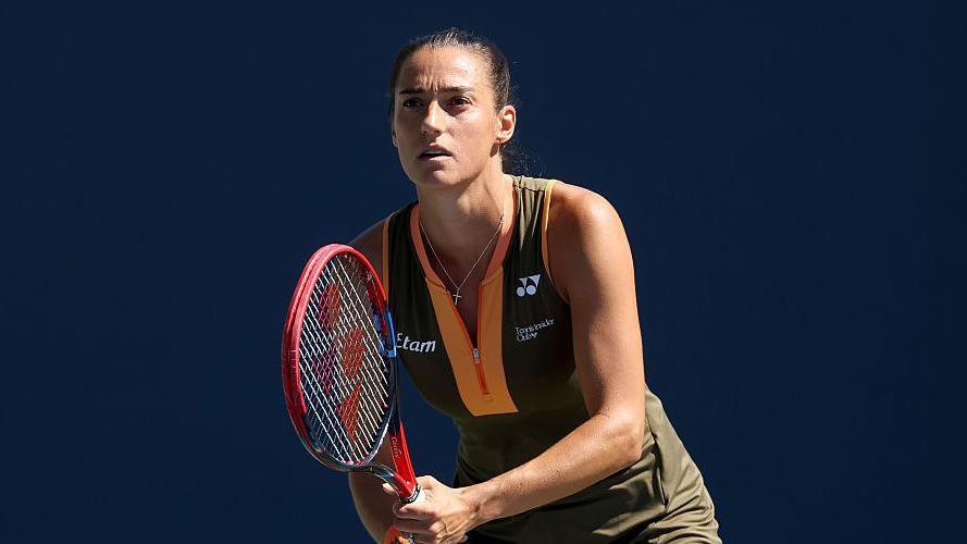 Caroline Garcia playing the last match of her career, a first-round match at the US Open 