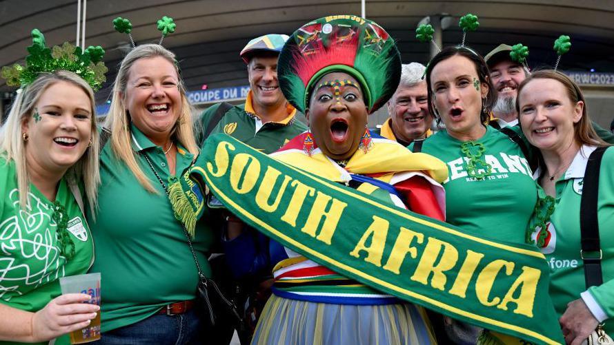 Ireland and South Africa fans at the 2023 Rugby World Cup