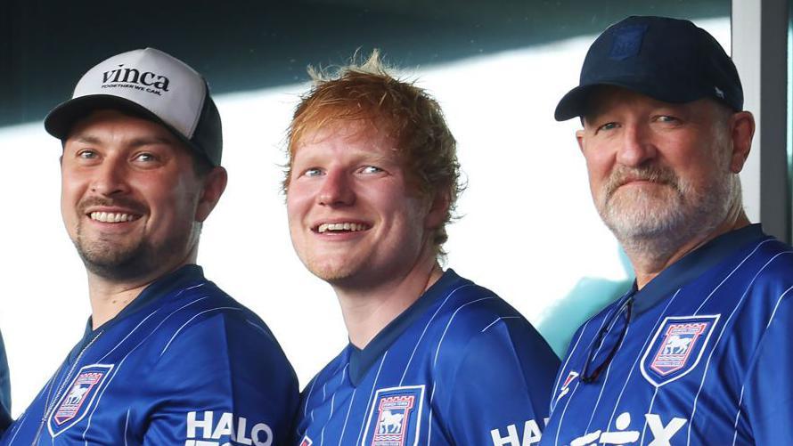 Ed Sheeran watches Ipswich play Liverpool