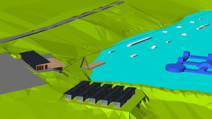 A mock up of what the water sports park will look like