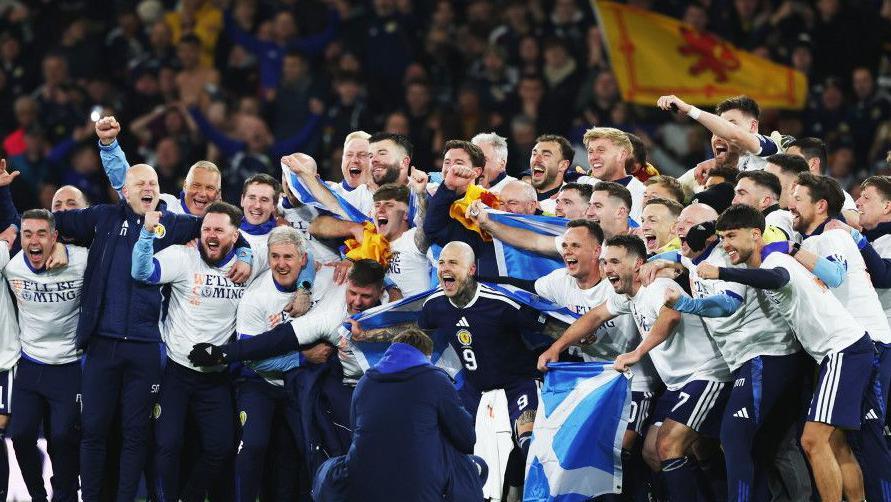 Scotland players celebrate