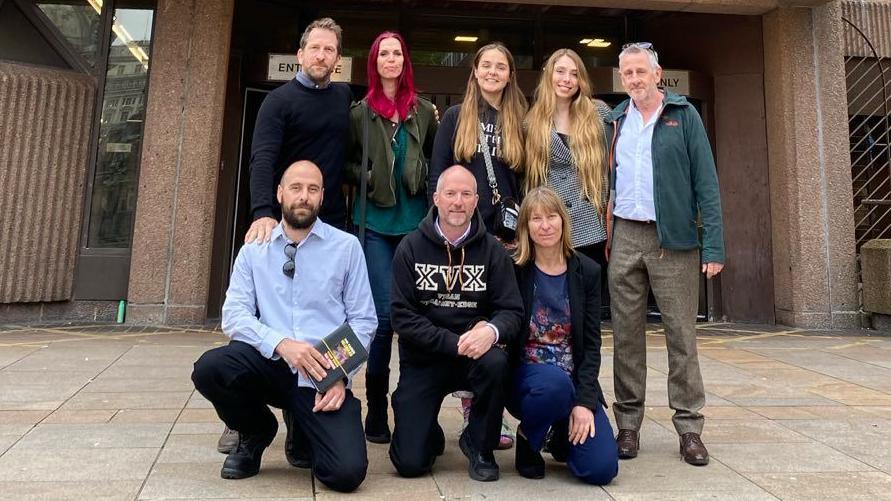 Animal Rising activists outside Liverpool Magistrates' Court