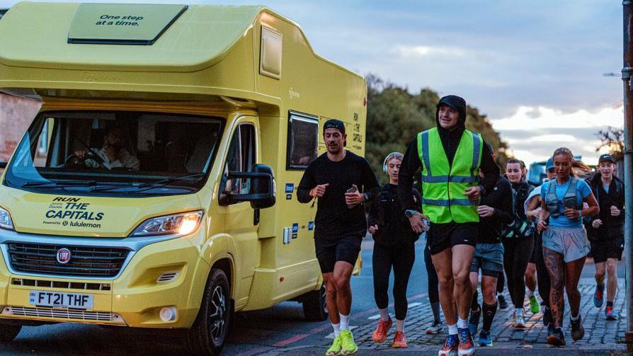 Runners join in with the Run the Capitals challenge to support. 