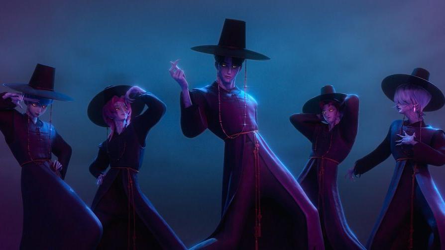 The Saja Boys from the Netflix animated film KPop Demon Hunters.