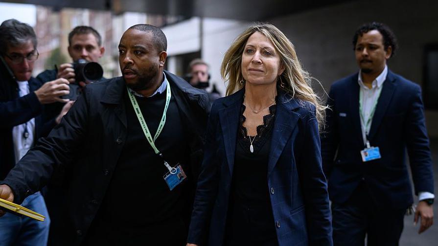 Deborah Turness is seen entering the BBC