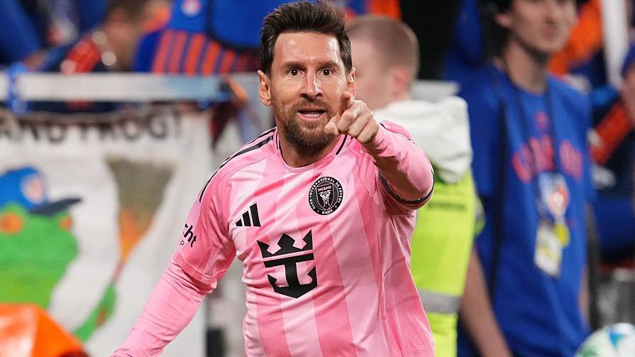 Inter Miami's Lionel Messi celebrates scoring