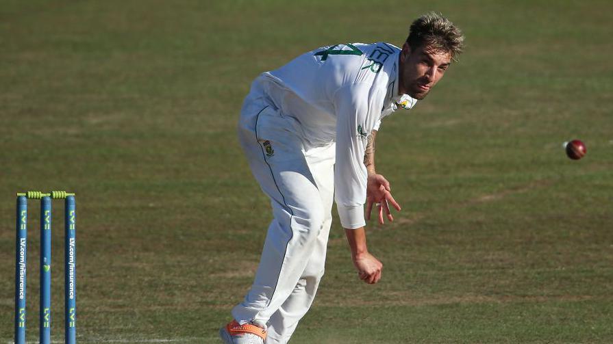 Duanne Olivier delivers the ball during a game for South Africa