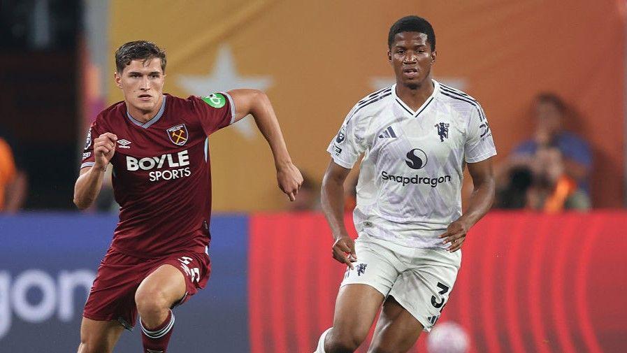 Manchester United striker Chido Obi in action against West Ham in the Premier League Summer Series