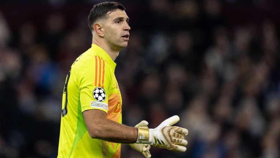 Emiliano Martinez playing for Aston Villa