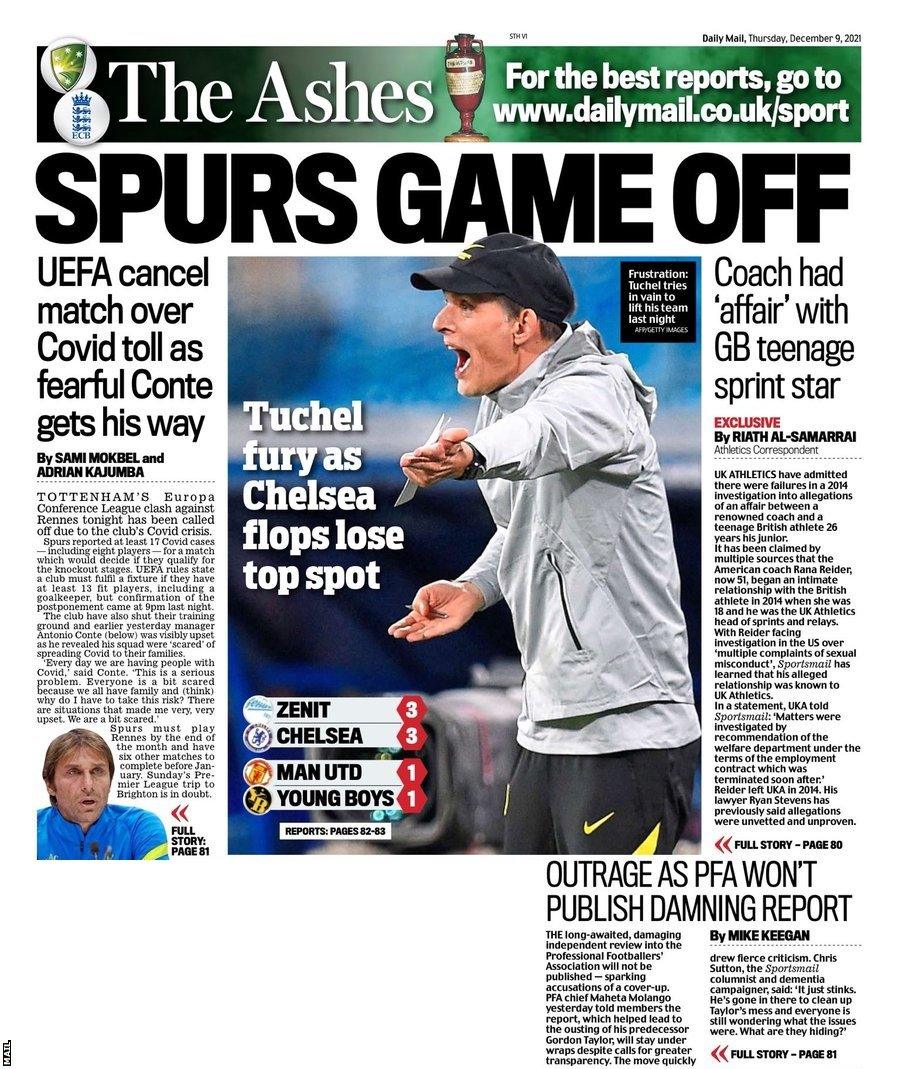 The back page of Thursday's Mail