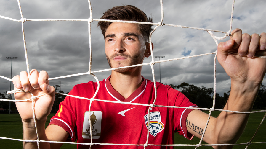 Midfielder Josh Cavallo pictured in Adelaide United's kit in October 2021 