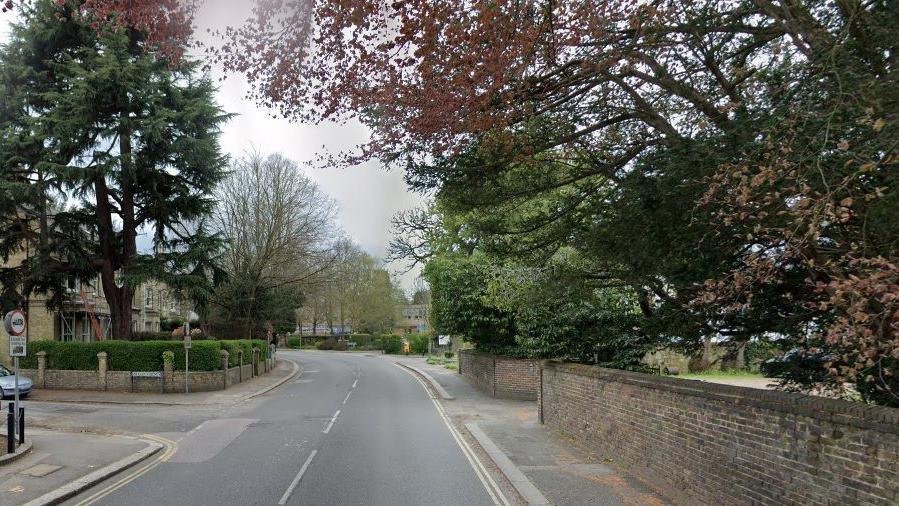 The A25 in Redhill at the junction with Shrewsbury Road