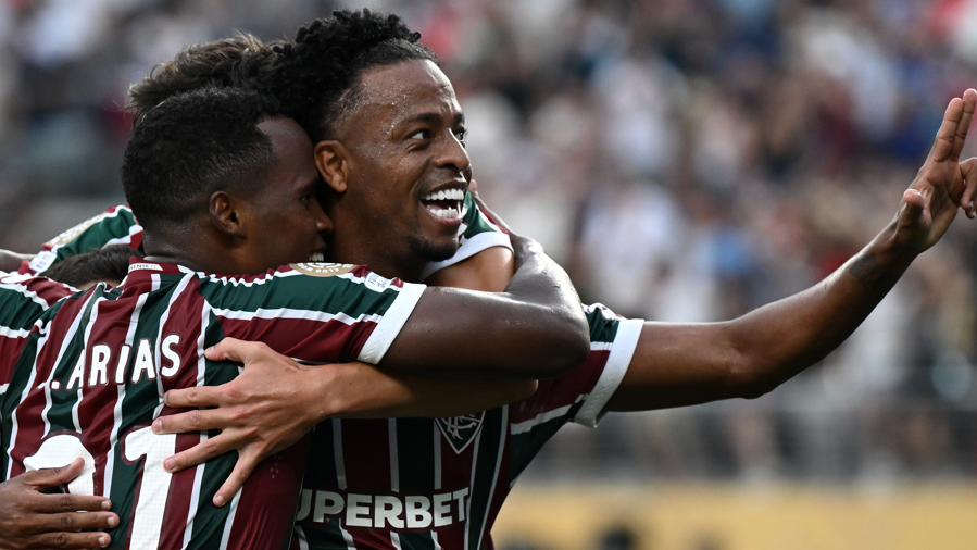 Fluminense player Keno celebrates his goal during the Club World Cup match against Ulsan HD