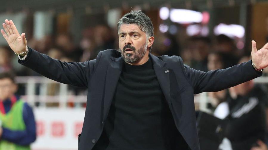 Gennaro Gattuso gestures on the sidelines during a match