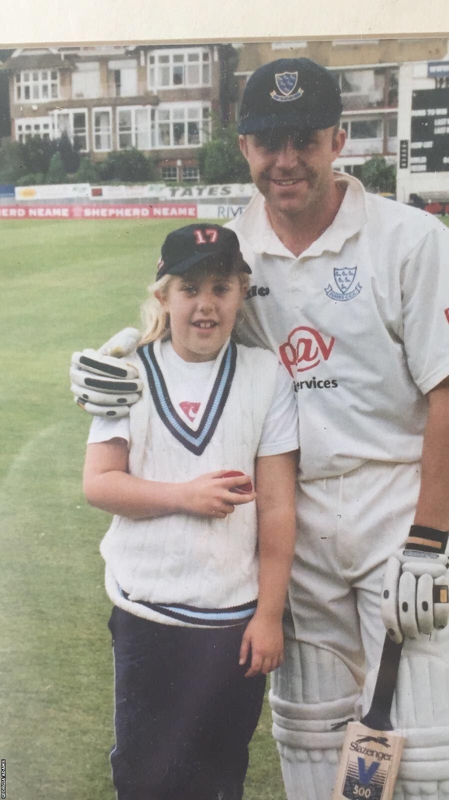 Georgia Adams with Chris at Hove