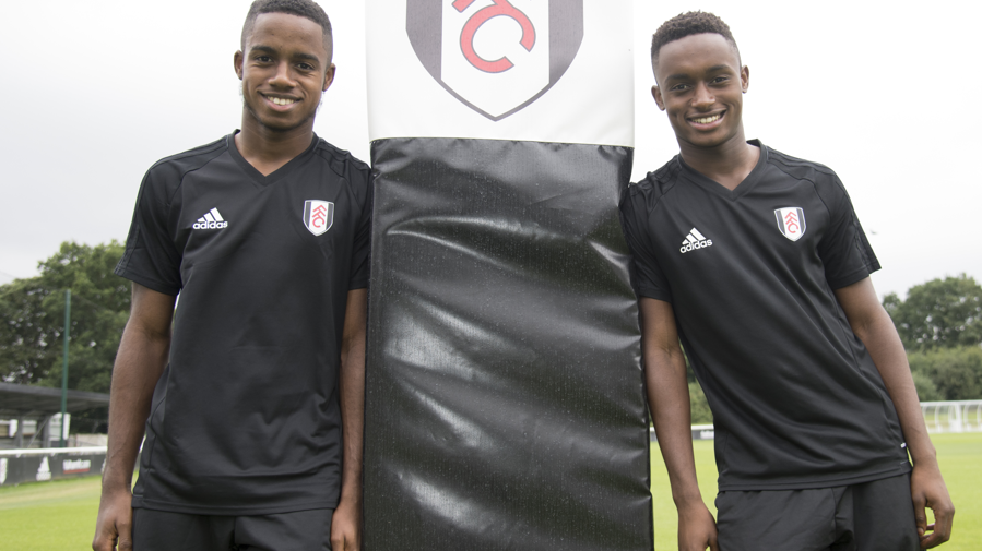 Steven Sessegnon (right) and twin brother Ryan pictured together in 2017 when they were both teenagers at Fulham