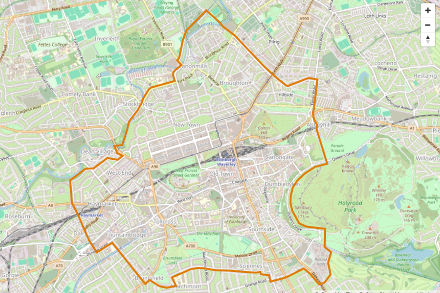Map showing the area covered by the scheme.