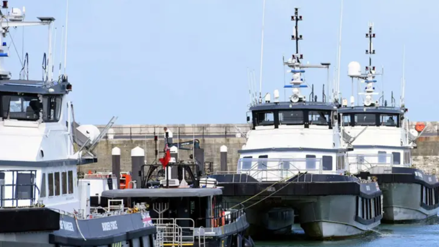 Two coastal patrol vessels operated by the UK Border Force are stationed in the harbour at Ramsgate