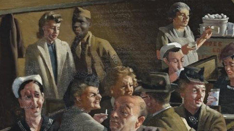 Australian artist Hebert Badham's 1944 painting Snack Bar