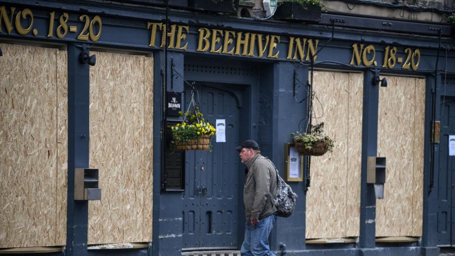 Boarded-up pub