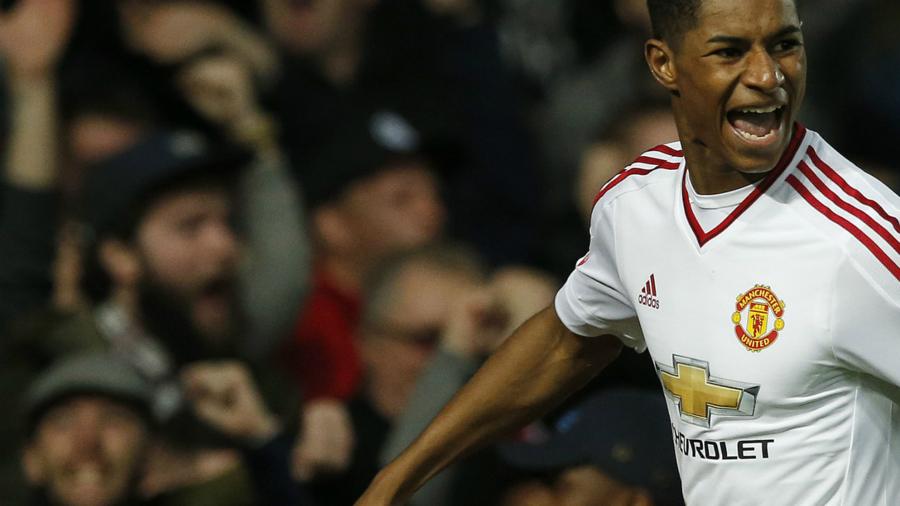 Marcus Rashford celebrates