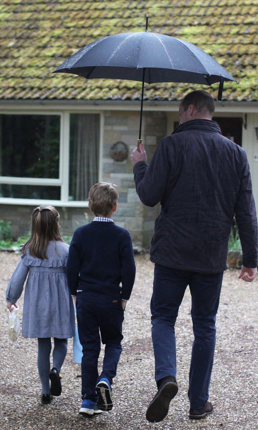 The Duke of Cambridge with the couple's children Prince George and Princess Charlotte