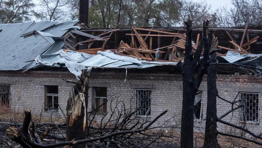 Damage from a Russian missile strike in Dnipro earlier this week