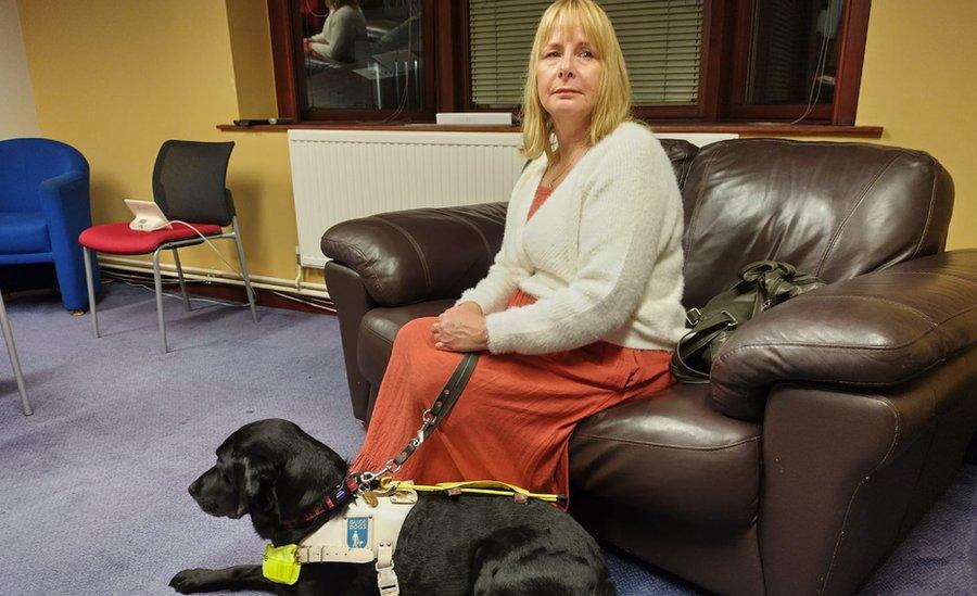 Carolyn Allum with guide dog Lea